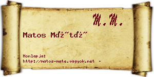 Matos Máté névjegykártya