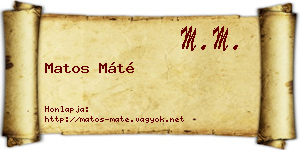 Matos Máté névjegykártya